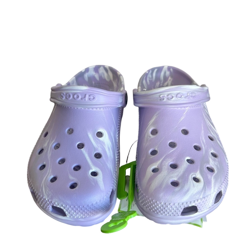 Crocs Unisex Classic Purple White Marbled Clog Size 6 or 8 #B1884 - Picture 2 of 9